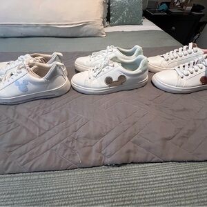 Disney Bundle (3) White Sneakers with Mickey accent Graphic